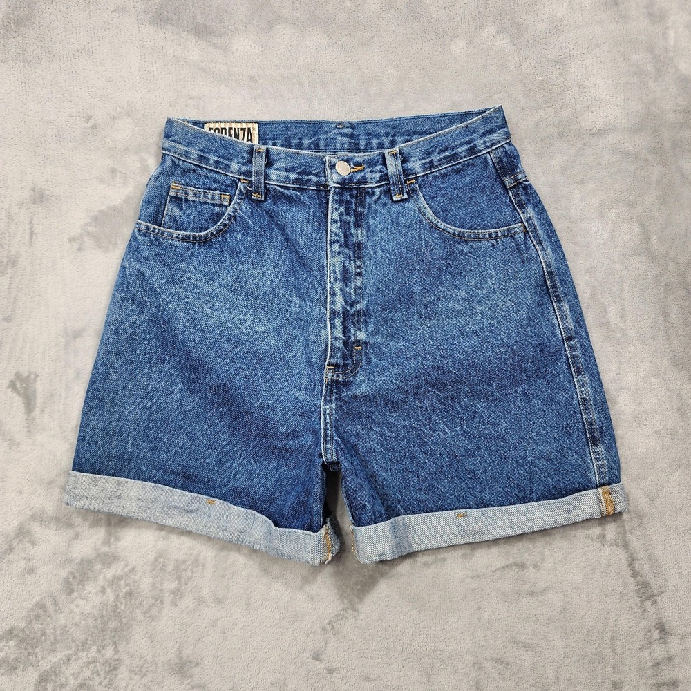 Vintage Forenza Shorts Womens 28X4 Blue Mom Denim Cuffed High Rise Casual Summer